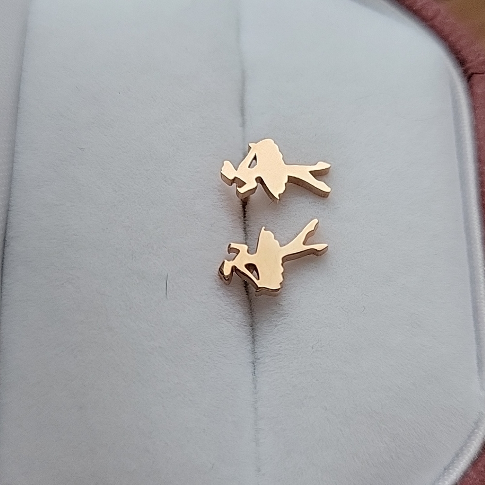 Tiny Ballerina Stud Earrings, choice of color - Picture 4 of 5
